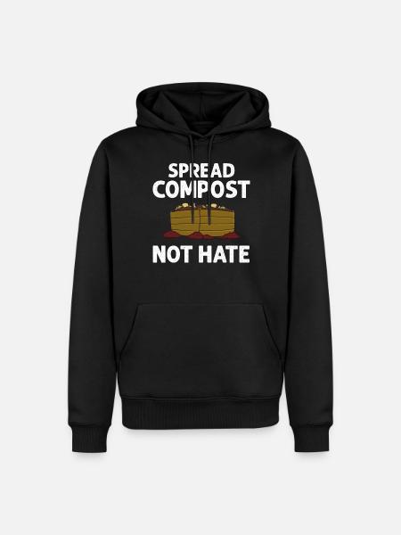 Composting Compost Worm Waste - Men’s Premium Organic Hoodie - black