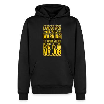 Paysagiste Aménagement Paysager - Sweat à capuche Premium bio Homme - noir - Devant - Nico (187cm)