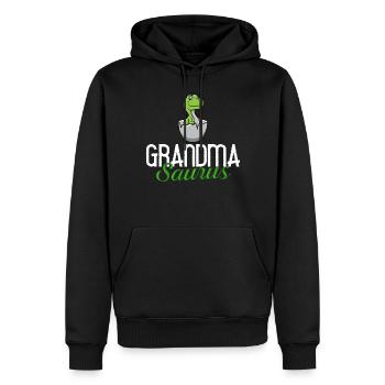 Dinosaurier Oma Saurus Omasaurus Großmutter - Männer Premium Bio Hoodie - Schwarz - Vorne - Nico (187cm)