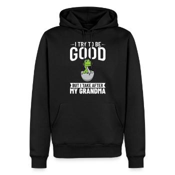 Dinosaurier Oma Saurus Omasaurus Großmutter - Männer Premium Bio Hoodie - Schwarz - Vorne - Nico (187cm)