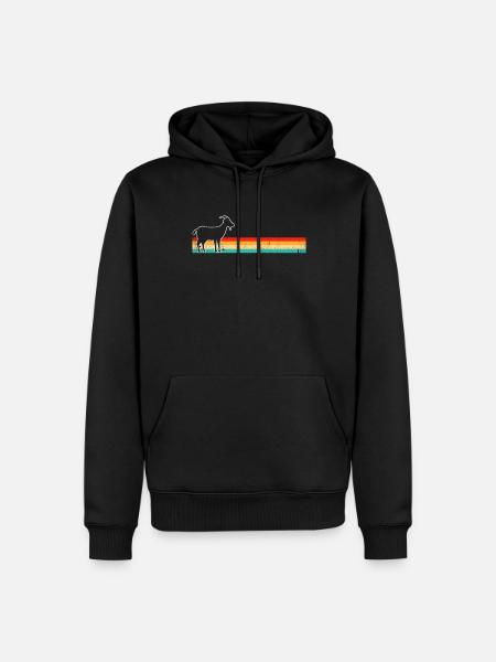 Goat Retro - Men’s Premium Organic Hoodie - black