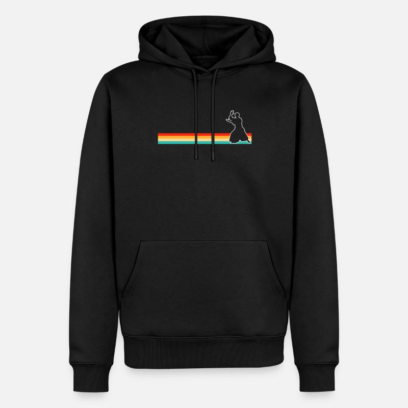 Aïkido Rétro - Sweat à capuche Premium bio Homme - noir
