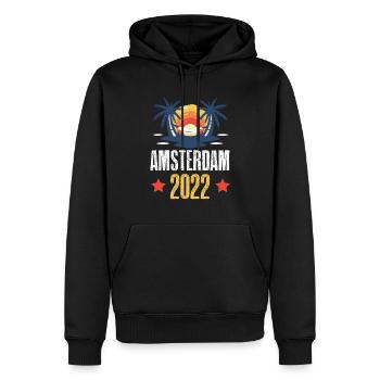 Amsterdam 2022 - Men’s Premium Organic Hoodie - black - Front - Nico (187cm)