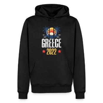 Greece 2022 - Männer Premium Bio Hoodie - Schwarz - Vorne - Nico (187cm)