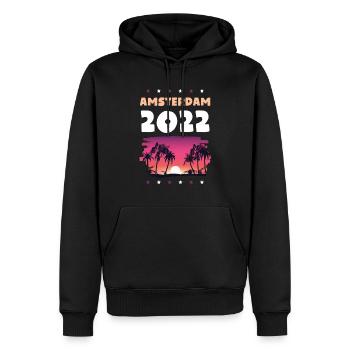 Amsterdam 2022 - Men’s Premium Organic Hoodie - black - Front - Nico (187cm)