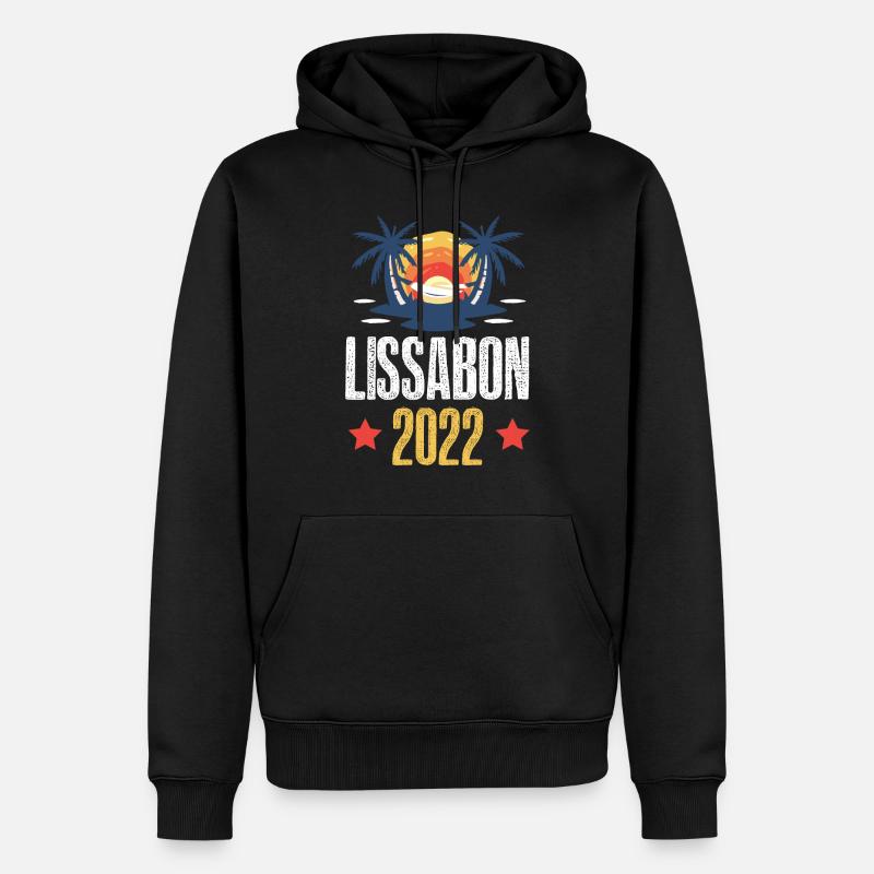 Lisbonne 2022 - Sweat à capuche Premium bio Homme - noir