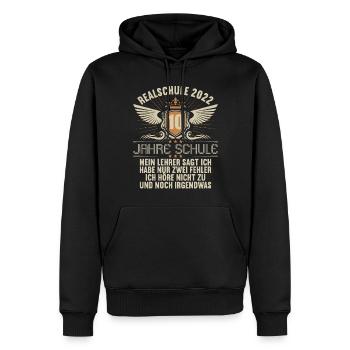 Realschule bestanden Realschulabschluss 2022 - Männer Premium Bio Hoodie - Schwarz - Vorne - Nico (187cm)