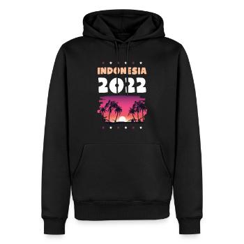 Indonesia 2022 - Männer Premium Bio Hoodie - Schwarz - Vorne - Nico (187cm)