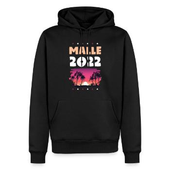 Malle 2022 - Männer Premium Bio Hoodie - Schwarz - Vorne - Nico (187cm)