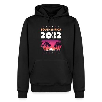 South Africa 2022 - Männer Premium Bio Hoodie - Schwarz - Vorne - Nico (187cm)