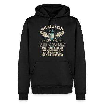 Realschule bestanden Realschulabschluss 2022 - Männer Premium Bio Hoodie - Schwarz - Vorne - Nico (187cm)