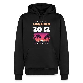 Lissabon 2022 - Männer Premium Bio Hoodie - Schwarz - Vorne - Nico (187cm)