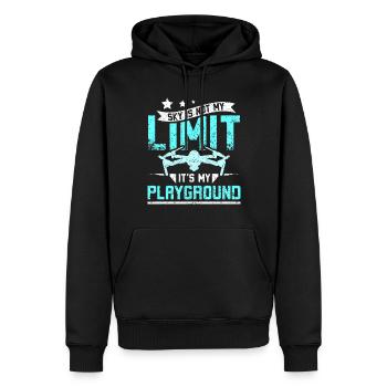 Sky is not my limit its my playground drone - Men’s Premium Organic Hoodie - black - Front - Nico (187cm)