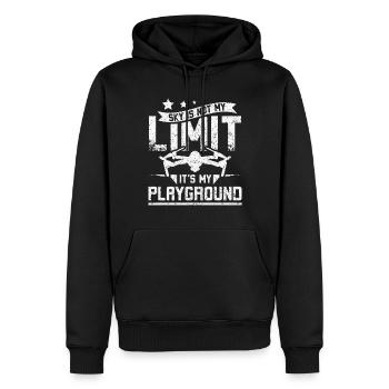 Sky is not my limit its my playground drone pilot - Men’s Premium Organic Hoodie - black - Front - Nico (187cm)