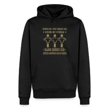 Tischkicker Sprüche wenn ich nicht gerade - Männer Premium Bio Hoodie - Schwarz - Vorne - Nico (187cm)