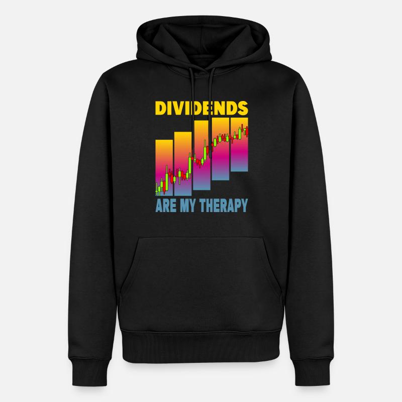 Les dividendes sont ma thérapie - Sweat à capuche Premium bio Homme - noir