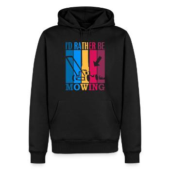 I'd rather be mowing - Männer Premium Bio Hoodie - Schwarz - Vorne - Nico (187cm)