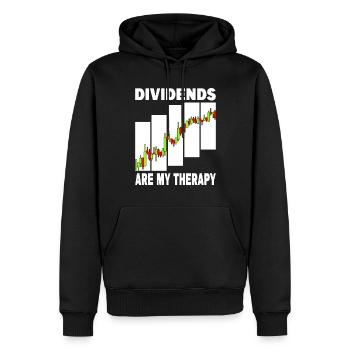 Les dividendes sont ma thérapie - Sweat à capuche Premium bio Homme - noir - Devant - Nico (187cm)