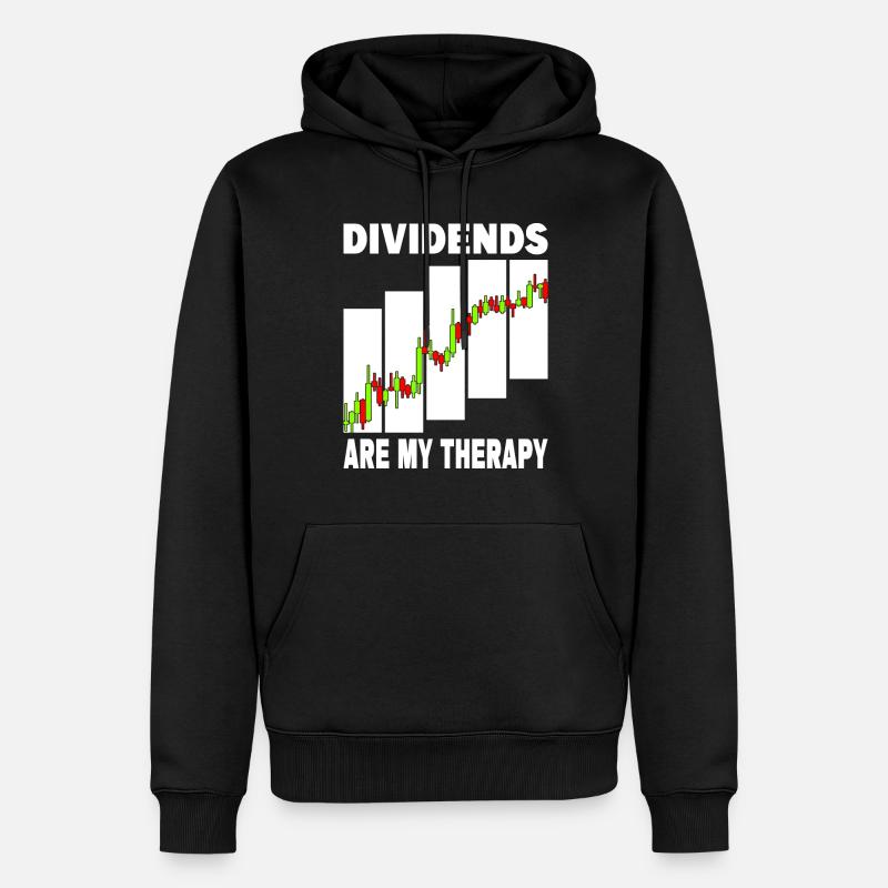 Dividends are my Therapy - Männer Premium Bio Hoodie - Schwarz