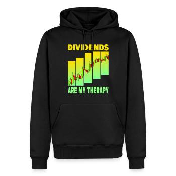 Les dividendes sont ma thérapie - Sweat à capuche Premium bio Homme - noir - Devant - Nico (187cm)
