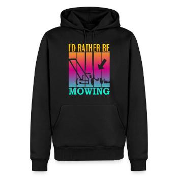 I'd rather be mowing - Männer Premium Bio Hoodie - Schwarz - Vorne - Nico (187cm)