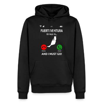 Fuerteventura Îles Canaries Vacances - Sweat à capuche Premium bio Homme - noir - Devant - Nico (187cm)