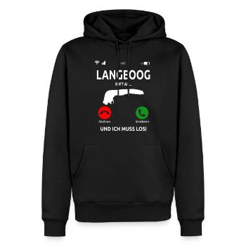 Langeoog Nordsee Ostfriesische Insel Geschenk - Männer Premium Bio Hoodie - Schwarz - Vorne - Nico (187cm)