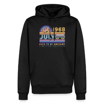 1968 Juli Vintage - Männer Premium Bio Hoodie - Schwarz - Vorne - Nico (187cm)