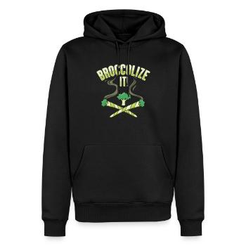 Brokkolize-It jeu de mots pour un amateur végétalien - Sweat à capuche Premium bio Homme - noir - Devant - Nico (187cm)
