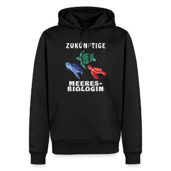 ZUKÜNFTIGE MEERES BIOLOGIN - Männer Premium Bio Hoodie - Schwarz - Vorne - Nico (187cm)
