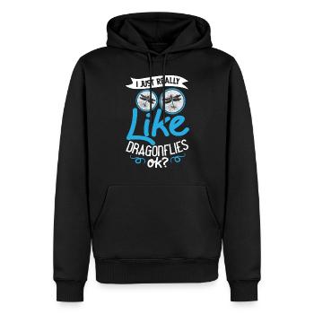 Libellen Fliegendes Insekt Zitate Entomologe - Männer Premium Bio Hoodie - Schwarz - Vorne - Nico (187cm)