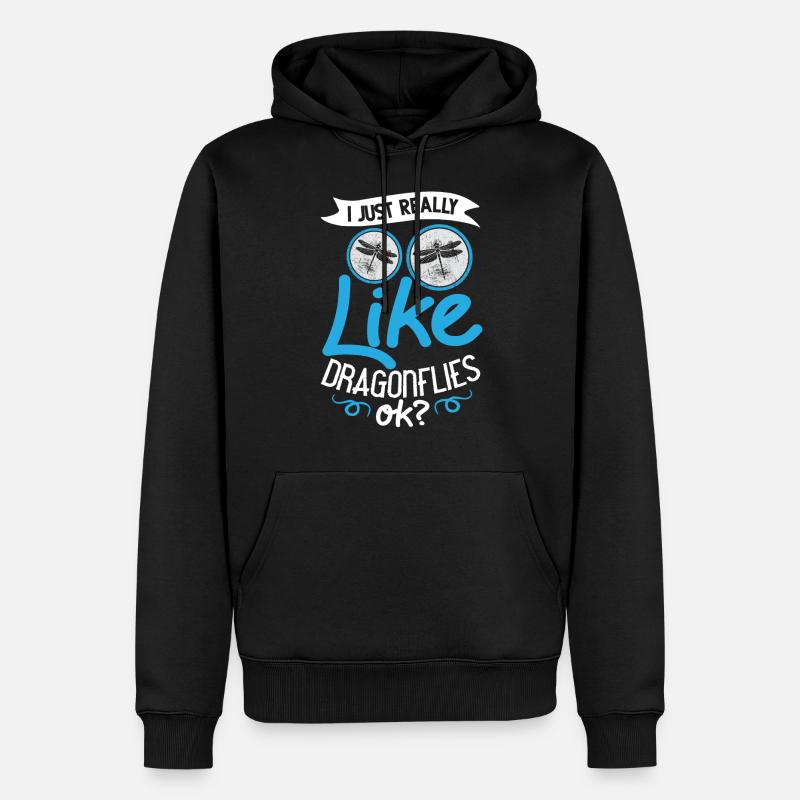 Libellules Flying Insect Citations Entomologiste - Sweat à capuche Premium bio Homme - noir