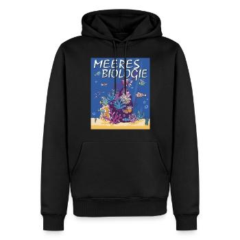 MEERES BIOLOGIE - Männer Premium Bio Hoodie - Schwarz - Vorne - Nico (187cm)