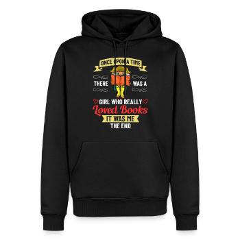 Buch Mädchen Lesen Frauen Bücherwurm Bibliothekar - Männer Premium Bio Hoodie - Schwarz - Vorne - Nico (187cm)