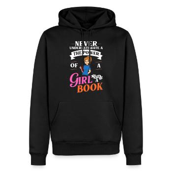 Book Girls Read Women Bookworm Librarian - Men’s Premium Organic Hoodie - black - Front - Nico (187cm)