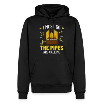 Pipe Organ Organ Piano Organist Instrument - Men’s Premium Organic Hoodie - black - Front - Nico (187cm)