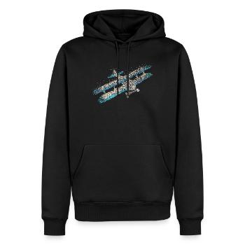 Biplan Avion Modèle De Vol - Sweat à capuche Premium bio Homme - noir - Devant - Nico (187cm)