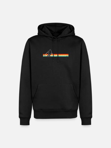 Ski Retro - Männer Premium Bio Hoodie - Schwarz
