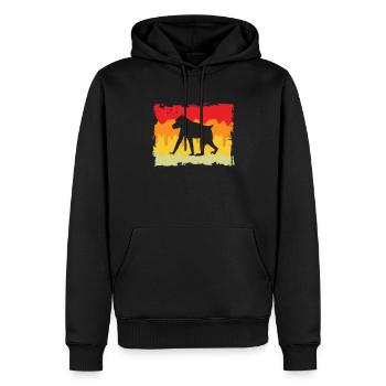 Singe Rétro - Sweat à capuche Premium bio Homme - noir - Devant - Nico (187cm)