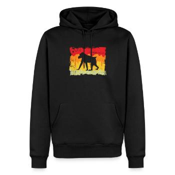 Singe Rétro - Sweat à capuche Premium bio Homme - noir - Devant - Nico (187cm)