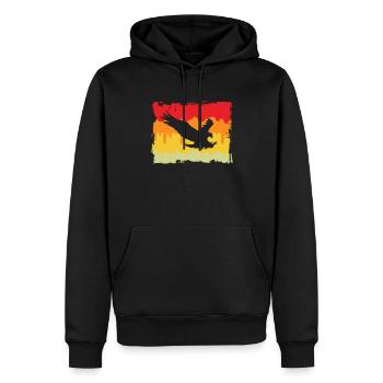 Adler Retro - Männer Premium Bio Hoodie - Schwarz - Vorne - Nico (187cm)
