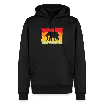Elefant Retro - Männer Premium Bio Hoodie - Schwarz - Vorne - Nico (187cm)