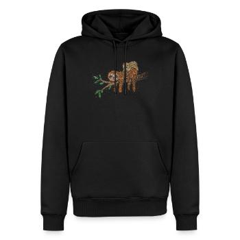 Paresseux Amoureux Fatigue Fête des Mères - Sweat à capuche Premium bio Homme - noir - Devant - Nico (187cm)