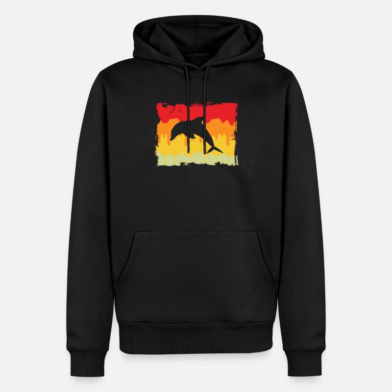Dauphin Rétro - Sweat à capuche Premium bio Homme - noir