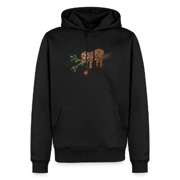Sloth Fatigue Sleeping Sleep Shirt - Men’s Premium Organic Hoodie - black - Front - Nico (187cm)