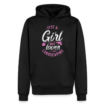 Paysagiste Aménagement Paysager - Sweat à capuche Premium bio Homme - noir - Devant - Nico (187cm)