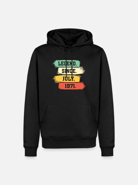 Legend since July 1971 - Männer Premium Bio Hoodie - Schwarz
