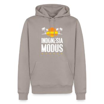 Indonesia Mode - Men’s Premium Organic Hoodie - taupe - Front - Nico (187cm)