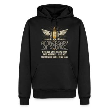 15 ans de service 15 ans de service - Sweat à capuche Premium bio Homme - noir - Devant - Nico (187cm)