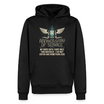 40 ans de service 40 ans de service - Sweat à capuche Premium bio Homme - noir - Devant - Nico (187cm)